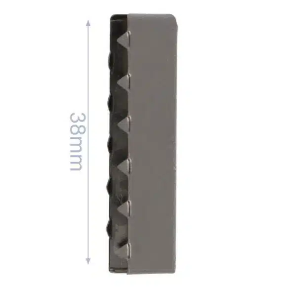 Donker metalen eindstuk voor tassenband - 38mm