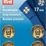 Prym Aannaaidrukknoop messing 17mm goud - 4stuks
