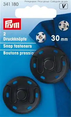 Prym Aannaaidrukknoop messing 30mm zwart - 2stuks