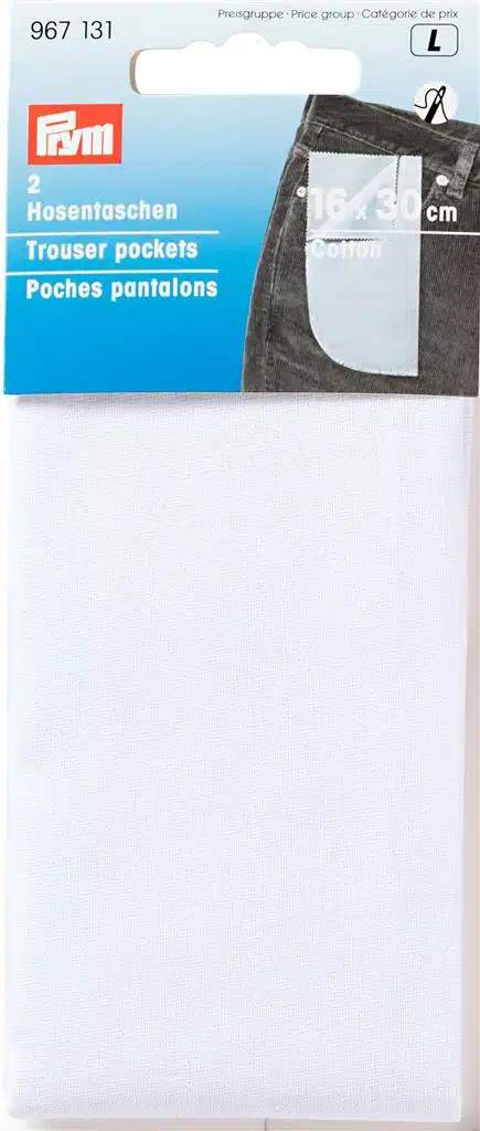 Prym Broekzakken om in te naaien katoen wit
