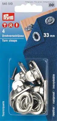 Prym Draaisluitingen 33mm zilver - 4stuks