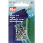 Prym Haken en ogen nr.2 zilver - 12paar