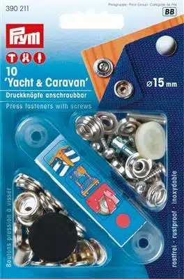 Prym Naaivrijdrukknoop aanschroefbaar 15mm zilver - 10stuks