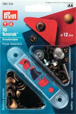 Prym Naaivrijdrukknoop anorak 12mm oudmessing - 10stuks