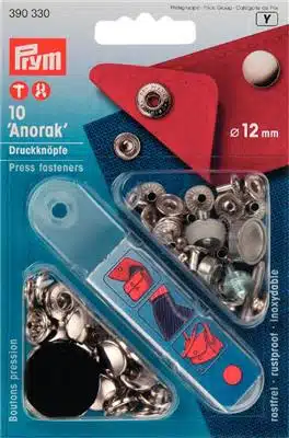 Prym Naaivrijdrukknoop anorak 12mm zilver - 10stuks