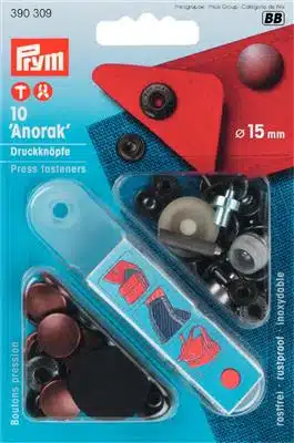 Prym Naaivrijdrukknoop anorak 15mm oud koper - 10stuks