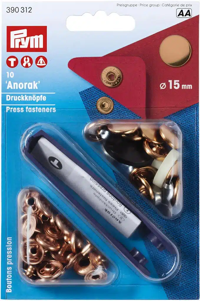 Prym Naaivrijdrukknoop anorak 15mm verkoperd - 10stuks