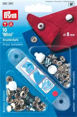 Prym Naaivrijdrukknoop mini 8mm zilver - 10stuks