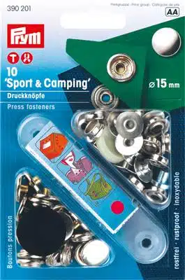 Prym Naaivrijdrukknoop sport camping 15mm zilver - 10stuks