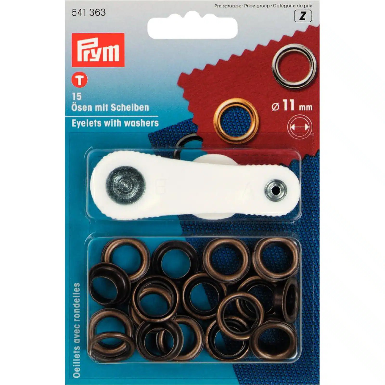 Prym Ringen met schijven 11mm brons 15stuks