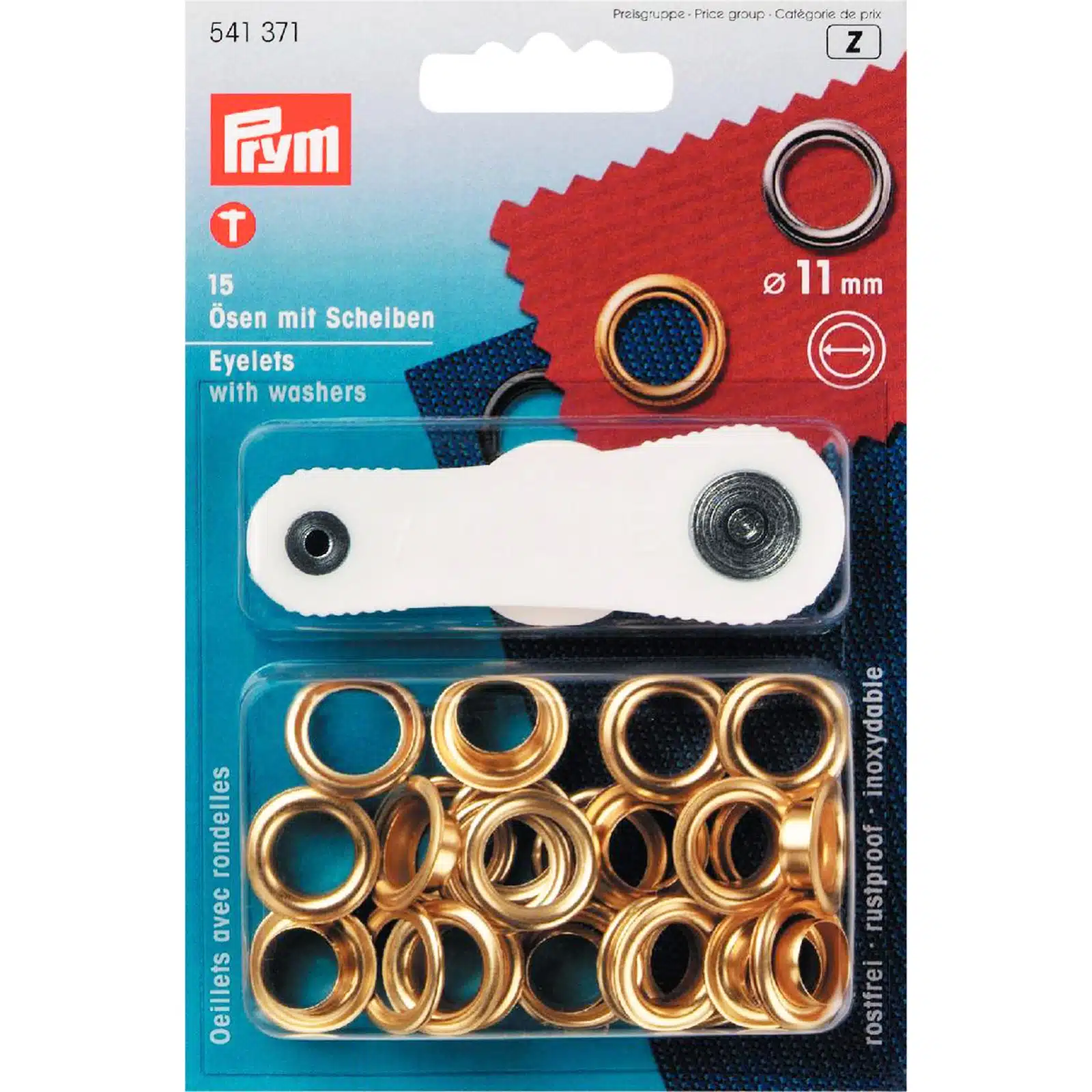 Prym Ringen met schijven 11mm goud 15stuks