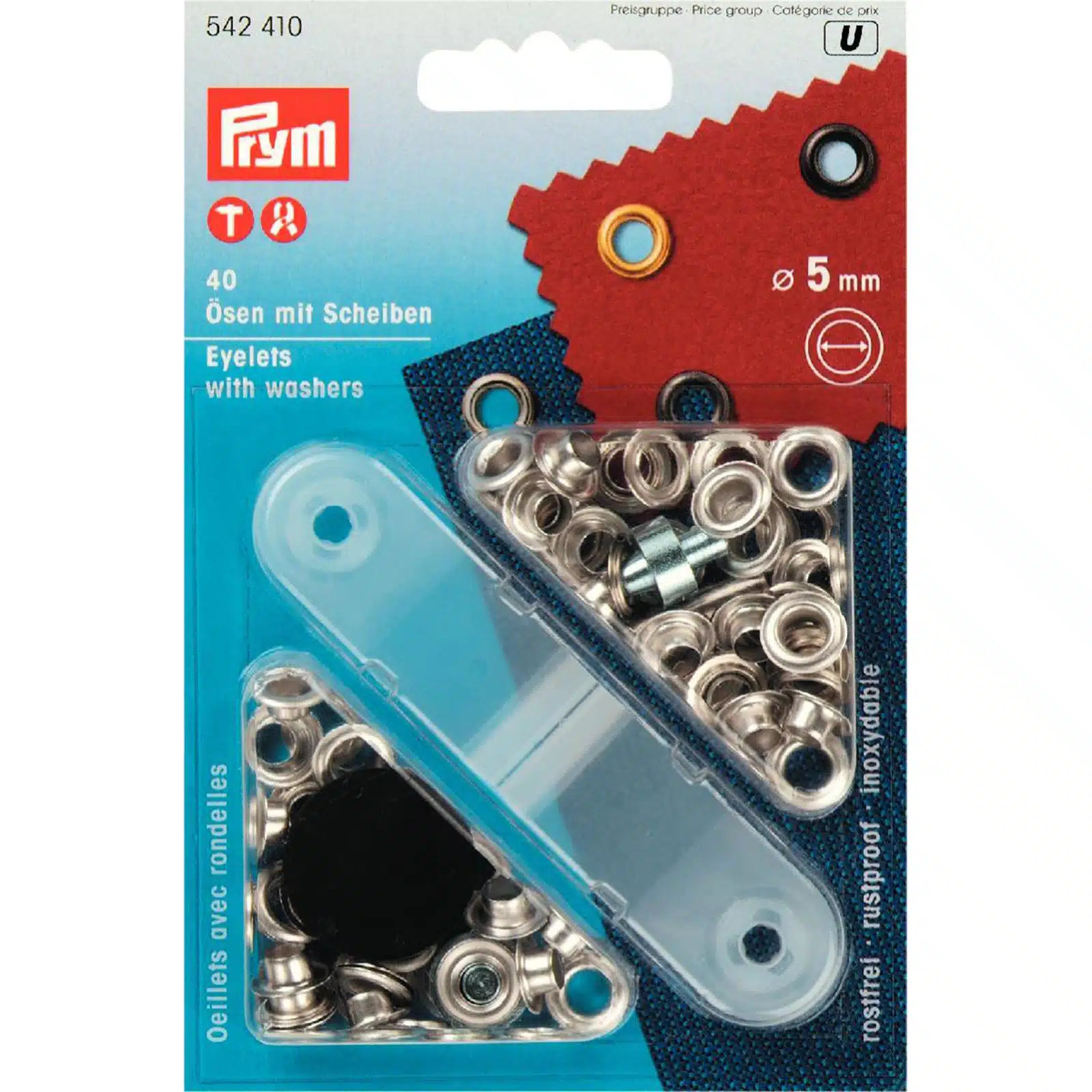 Prym Ringen met schijven 5mm zilver 40stuks