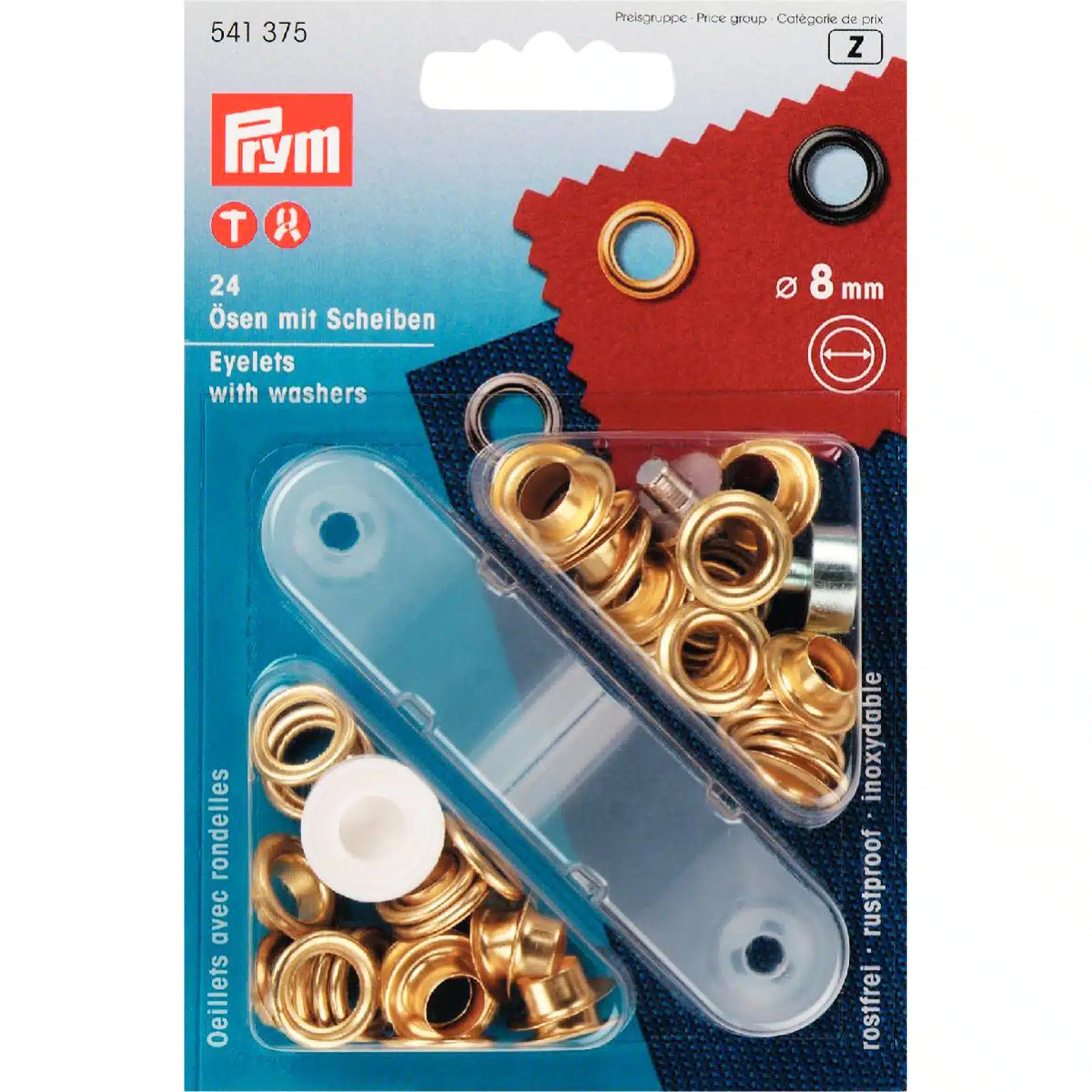 Prym Ringen met schijven 8mm goud 24stuks
