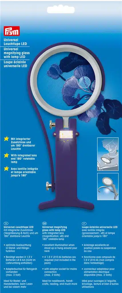 Prym universele loep met beugel en led lamp
