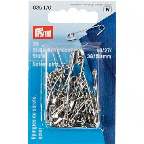 Prym Veiligheidsspelden staal ast. 19-27-38-50mm zilver -36stuks