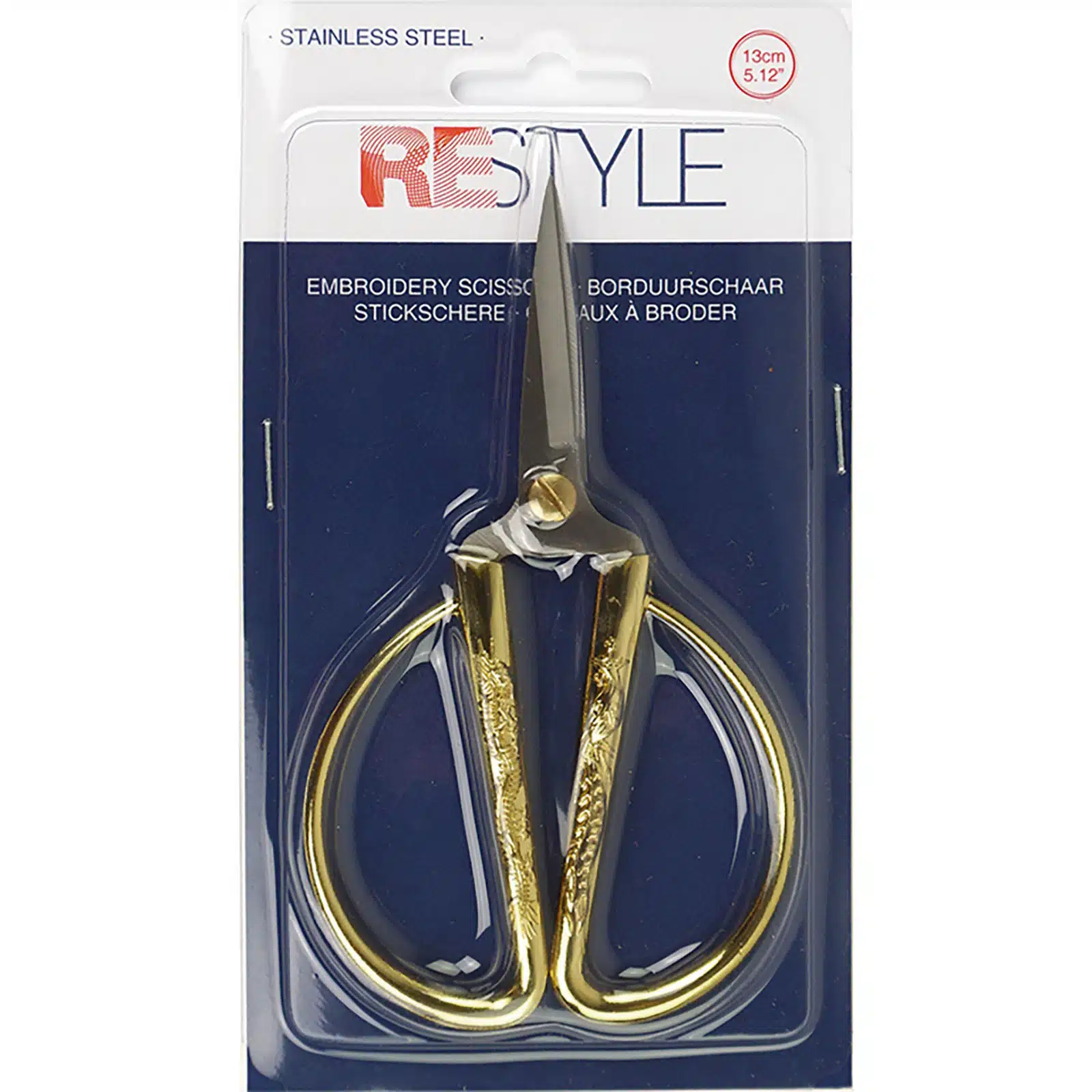 Restyle borduurschaar goud 13cm