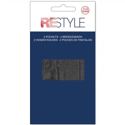Restyle broekzakken in strijkbaar, 2 stuks zwart