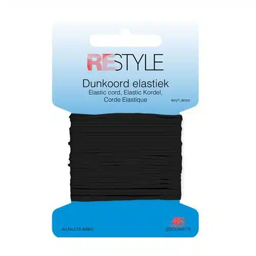 Restyle dunkoord elastiek 1,4 mm x 4 meter zwart