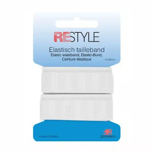 Restyle elastisch tailleband 25 mm x 1 meter wit