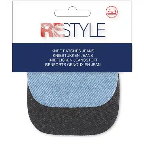 ReStyle Kniestukken Jeans 7,6x9,7cm opstrijkbaar, 2 paar
