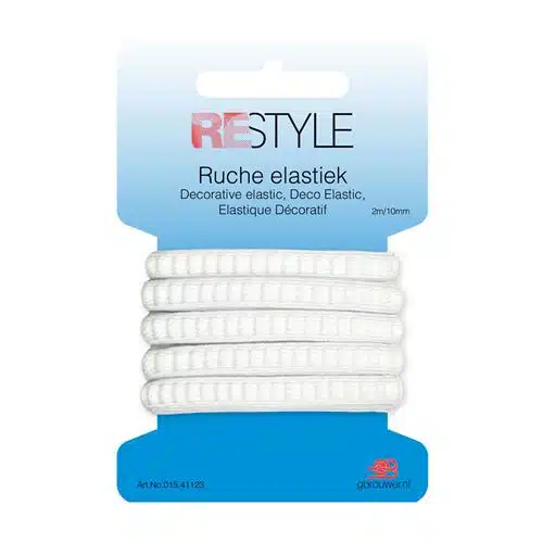 Restyle ruche elastiek 10 mm x 2 meter wit