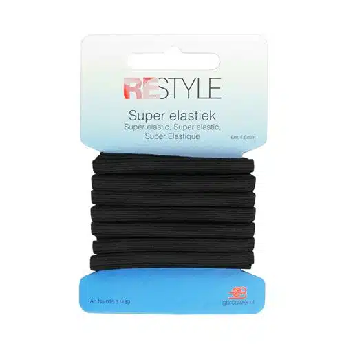 Restyle super elastiek 4,5 mm zwart - 6 meter