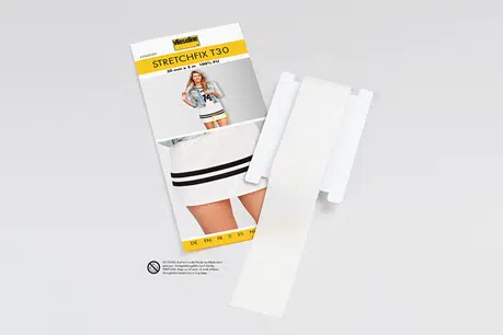 Vlieseline Stretchfix met papier 30mm transparant 5 meter